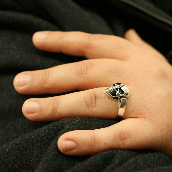 High Quality 925 Sterling Silver Skull Men's Rings - Picture 2 of 8
